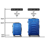 NNEDSZ 2PCS Carry On Luggage Sets Suitcase TSA Travel Hard Case Lightweight Blue