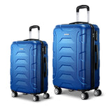 NNEDSZ 2PCS Carry On Luggage Sets Suitcase TSA Travel Hard Case Lightweight Blue