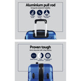 NNEDSZ 2PCS Carry On Luggage Sets Suitcase TSA Travel Hard Case Lightweight Blue