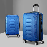 NNEDSZ 2PCS Carry On Luggage Sets Suitcase TSA Travel Hard Case Lightweight Blue