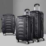 NNEDSZ 3PCS Carry On Luggage Sets Suitcase TSA Travel Hard Case Lightweight Black