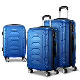 NNEDSZ 3PCS Carry On Luggage Sets Suitcase TSA Travel Hard Case Lightweight Blue