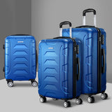 NNEDSZ 3PCS Carry On Luggage Sets Suitcase TSA Travel Hard Case Lightweight Blue
