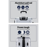 NNEDSZ 3PCS Carry On Luggage Sets Suitcase TSA Travel Hard Case Lightweight Silver