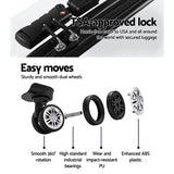 NNEDSZ 3PCS Carry On Luggage Sets Suitcase TSA Travel Hard Case Lightweight Silver