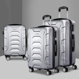 NNEDSZ 3PCS Carry On Luggage Sets Suitcase TSA Travel Hard Case Lightweight Silver