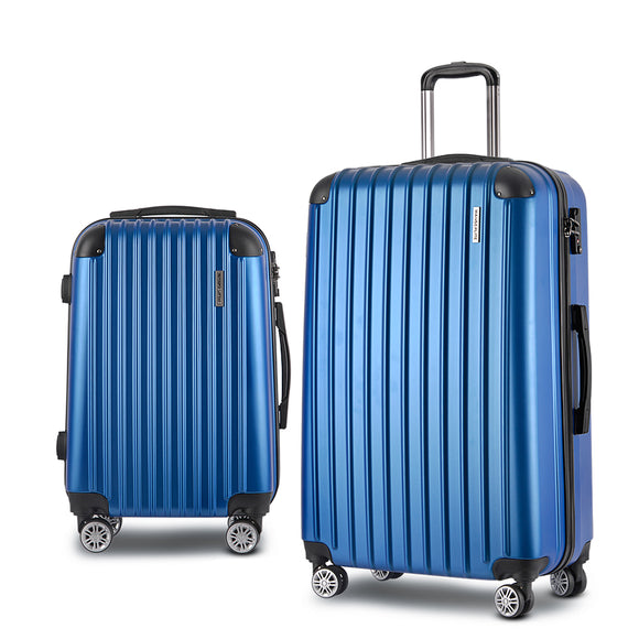NNEDSZ 2 Piece Lightweight Hard Suit Case Luggage Blue