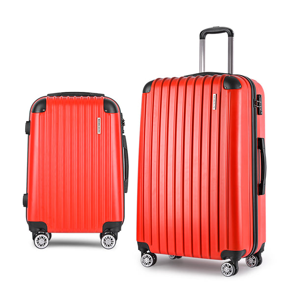 NNEDSZ 2 Piece Lightweight Hard Suit Case Luggage Red