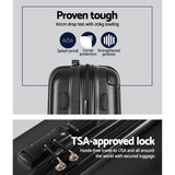 NNEDSZ 3 Piece Lightweight Hard Suit Case Luggage Black