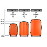 NNEDSZ 3 Piece Lightweight Hard Suit Case Luggage Orange
