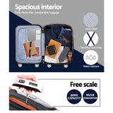 NNEDSZ 3 Piece Lightweight Hard Suit Case Luggage Orange