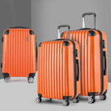 NNEDSZ 3 Piece Lightweight Hard Suit Case Luggage Orange