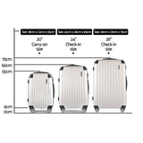 NNEDSZ 3 Piece Lightweight Hard Suit Case Luggage White