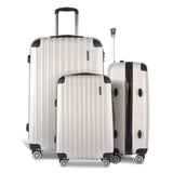 NNEDSZ 3 Piece Lightweight Hard Suit Case Luggage White