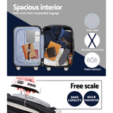 NNEDSZ 3 Piece Lightweight Hard Suit Case Luggage White