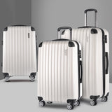 NNEDSZ 3 Piece Lightweight Hard Suit Case Luggage White