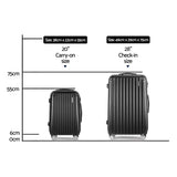 NNEDSZ 2PCS Carry On Luggage Sets Suitcase Travel Hard Case Lightweight Black