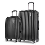 NNEDSZ 2PCS Carry On Luggage Sets Suitcase Travel Hard Case Lightweight Black