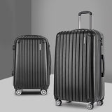 NNEDSZ 2PCS Carry On Luggage Sets Suitcase Travel Hard Case Lightweight Black
