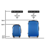NNEDSZ 2PCS Carry On Luggage Sets Suitcase Travel Hard Case Lightweight Blue