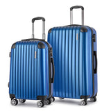 NNEDSZ 2PCS Carry On Luggage Sets Suitcase Travel Hard Case Lightweight Blue