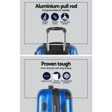 NNEDSZ 2PCS Carry On Luggage Sets Suitcase Travel Hard Case Lightweight Blue