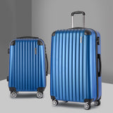 NNEDSZ 2PCS Carry On Luggage Sets Suitcase Travel Hard Case Lightweight Blue
