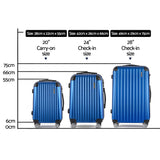 NNEDSZ 3pc Luggage Sets Suitcases Set Travel Hard Case Lightweight Blue