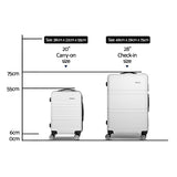 NNEDSZ 2 Piece Lightweight Hard Suit Case Luggage White