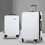 NNEDSZ 2 Piece Lightweight Hard Suit Case Luggage White