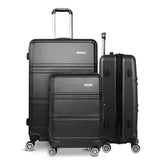 NNEDSZ 3 Piece Lightweight Hard Suit Case Luggage Black