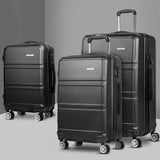 NNEDSZ 3 Piece Lightweight Hard Suit Case Luggage Black