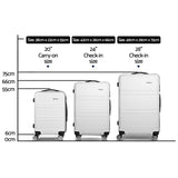 NNEDSZ 3 Piece Lightweight Hard Suit Case Luggage White
