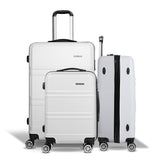NNEDSZ 3 Piece Lightweight Hard Suit Case Luggage White