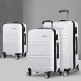 NNEDSZ 3 Piece Lightweight Hard Suit Case Luggage White