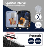NNEDSZ 3 Piece Luggage Suitcase Trolley - Black