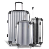 NNEDSZ 3 Piece Luggage Suitcase Trolley - Silver