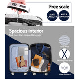 NNEDSZ 3 Piece Luggage Suitcase Trolley - Silver