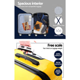 NNEDSZ  Lightweight Hard Suit Case Luggage Yellow & Purple