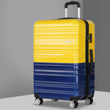 NNEDSZ  Lightweight Hard Suit Case Luggage Yellow & Purple