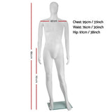 NNEDSZ 186cm Tall Full Body Male Mannequin - White