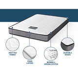 NNEDSZ Mattress Medium Firm Mattresses Tight Top Bed Bonnel Spring 13cm QUEEN