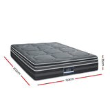 NNEDSZ 35CM QUEEN Mattress Bed 7 Zone Dual Euro Top Pocket Spring Medium Firm