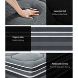 NNEDSZ 35CM QUEEN Mattress Bed 7 Zone Dual Euro Top Pocket Spring Medium Firm