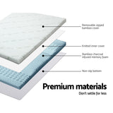 NNEDSZ Bedding Cool Gel 7-zone Memory Foam Mattress Topper w/Bamboo Cover 8cm - Queen