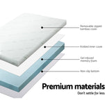 NNEDSZ Bedding Cool Gel Memory Foam Mattress Topper w/Bamboo Cover 10cm - Queen
