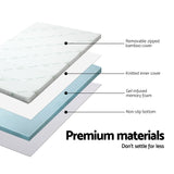NNEDSZ Bedding Cool Gel Memory Foam Mattress Topper w/Bamboo Cover 5cm - Queen