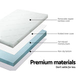 NNEDSZ Bedding Cool Gel Memory Foam Mattress Topper w/Bamboo Cover 8cm - King