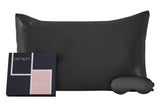 NNEKG 25 Momme Premium 100% Mulberry Silk 2 Pieces Gift Set (Charcoal)