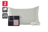 NNEKG 25 Momme Premium 100% Mulberry Silk 2 Pieces Gift Set (White)